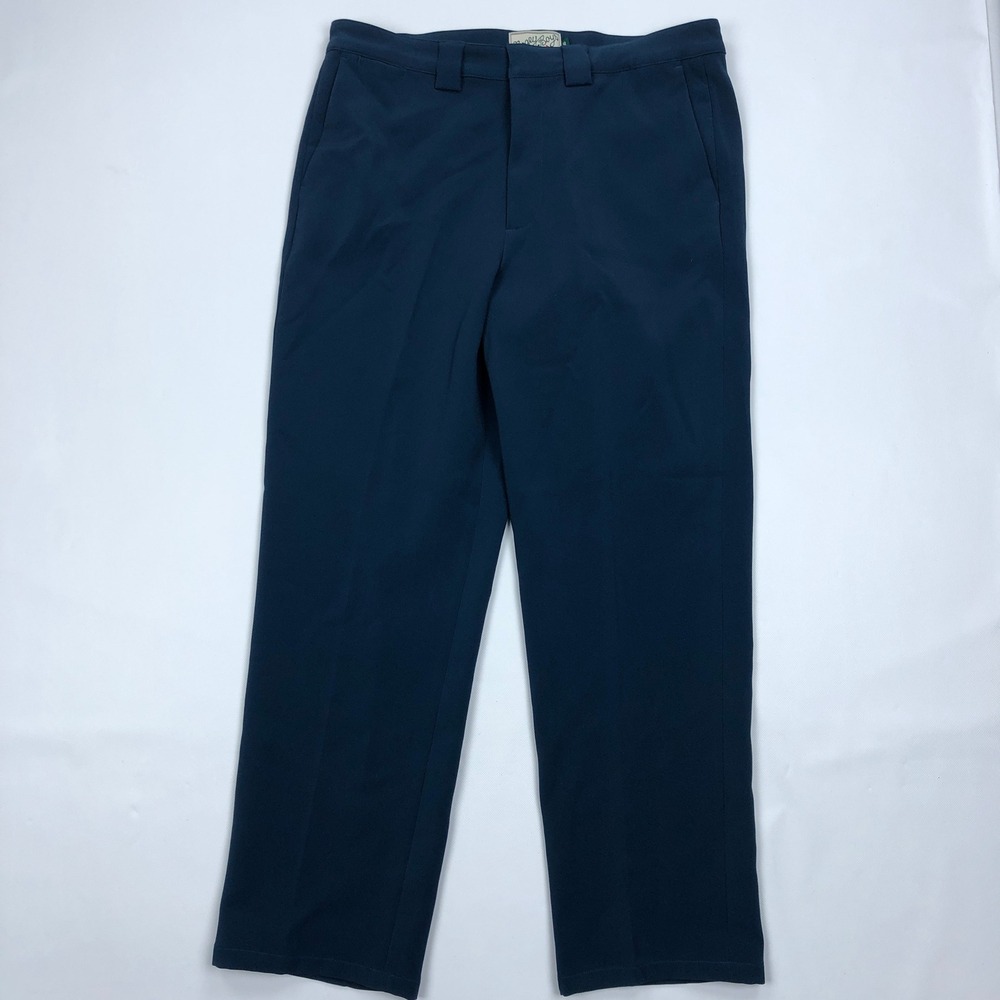 Bogey Boys Mens Navy Blue Golf Trousers Stretch Flat Front Pants Size 36